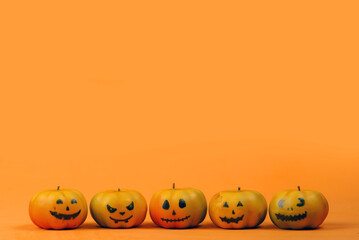 Halloween concept, composition with pumpkins and more