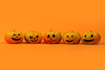 Halloween concept, composition with pumpkins and more