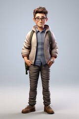 Fototapeta premium 3d Developer, Generic Concept. Minimalist 3d people. Isolated on white.