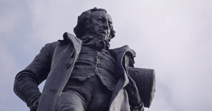 Close Up of 1902 Francisco de Goya Statue Madrid