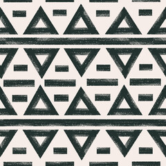 Fototapeta premium African ornament bold line seamless pattern for fabric, package. Ethnic simple design vector background