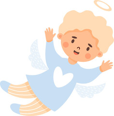 Little angel boy blond