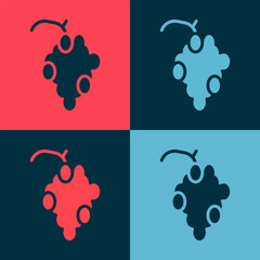 Pop art Grape fruit icon isolated on color background. Vector