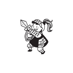 Handdrawn kid illustration, child drawing, cute kid, boy knight, boy in armor