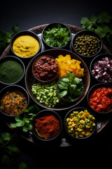 Vibrant spices dance in harmony with fresh produce creating a colorful and mouthwatering display of vegetarian delights from around the world 