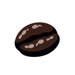 Gourmet coffee bean icon on white backdrop