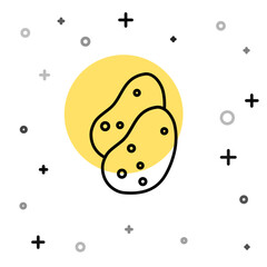 Black line Potato icon isolated on white background. Random dynamic shapes. Vector