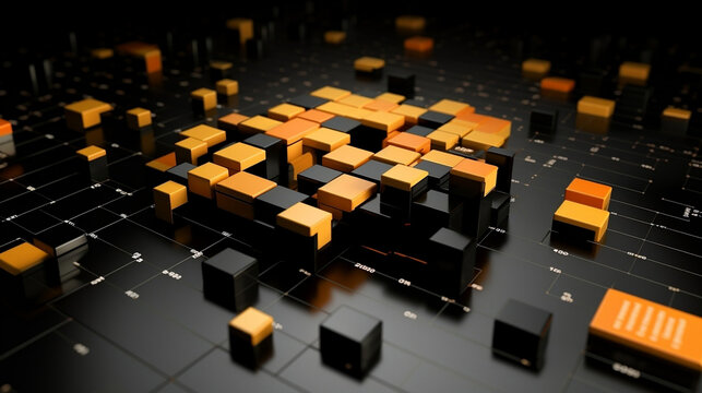 data attraction, magnetic pull, orange-black theme, SAP HANA database, data visualization, Relational Database, SQL, NoSQL, PostgreSQL