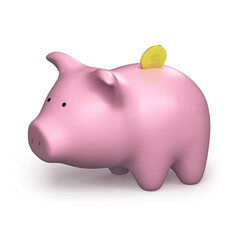 3D Piggy Bank Money Safe Illustration isolated on a white background