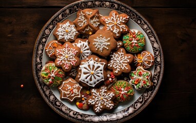 Christmas homemade cookies on a plate