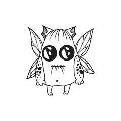 Handdrawn magic creature, Magic animal drawing, Vector illustration, Fantasy creature