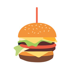 Gourmet cheeseburger meal with grilled beef