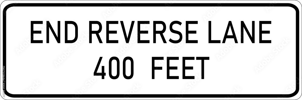 Wall mural transparent png of vector graphic of a usa end reverse lane highway sign. it consists of the wording