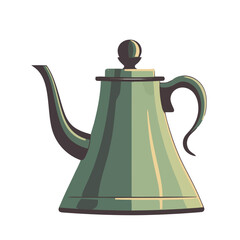 Green teapot handle, antique kitchen equipment