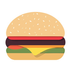 Gourmet cheeseburger meal with grilled meat