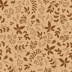 Autumn leaves seamless pattern. Pattern for fabric, decoration, wallpaper and wrapping paper.