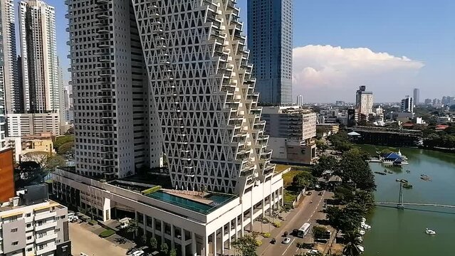 The Aerial View Of The Main Commercial Buildings And Hotels Of Colombo City From The Colombo Port City. Time Lapse Video.
Colombo is The Commercial Capital of Sri Lanka.