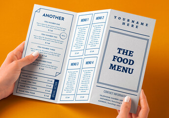 A4 Flyer Boxes Food Menu Template - obrazy, fototapety, plakaty