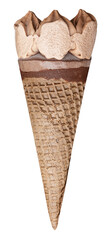 Chocolate waffle cone ice cream