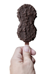 Hand hold chocolate ice cream