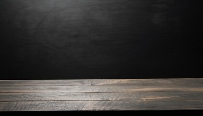 Wooden table on a black background, Black Friday concept, Generative AI