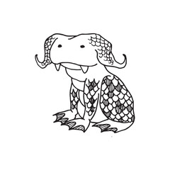 Handdrawn magic creature, Magic animal drawing
