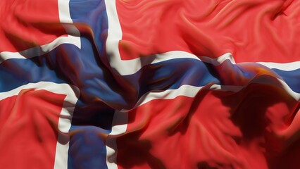 Abstract Norway Flag 3D Render (3D Artwork) - obrazy, fototapety, plakaty