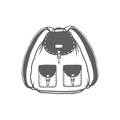 backpack drawing, rucksack illustration, Handdrawn adventure element