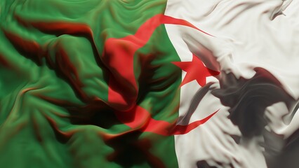 Abstract Algeria Flag 3D Render (3D Artwork)