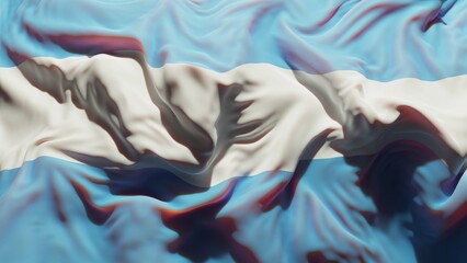 Abstract Argentina Flag 3D Render (3D Artwork)