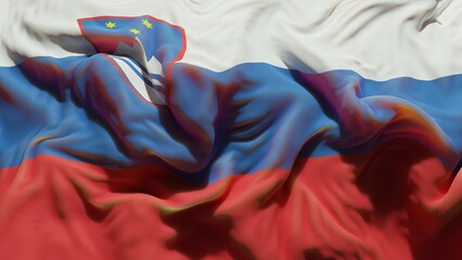Obraz na płótnie Canvas Abstract Slovenia Flag 3D Render (3D Artwork)