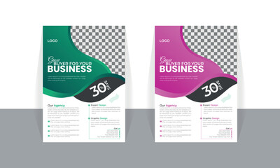 Corporate business flyer template design  marketing, business proposal, promotion, advertise, publication,  digital marketing flyer set.Business Flyer Layout with Colorful Accents 