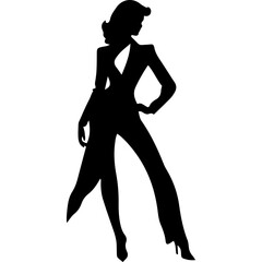 black silhouettes of fashion model girl