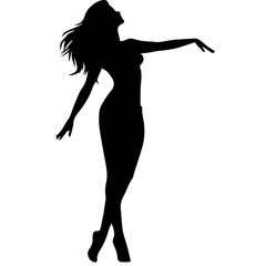 black silhouettes of fashion model girl