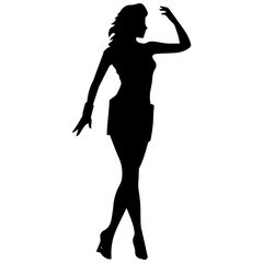black silhouettes of fashion model girl