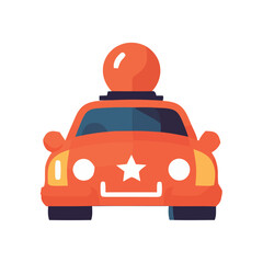 Modern car driving fast on busy road