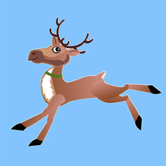 Christmas, deer in forest, village, deer, icon, vector graphic