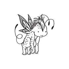 Handdrawn magic creature, Magic animal drawing