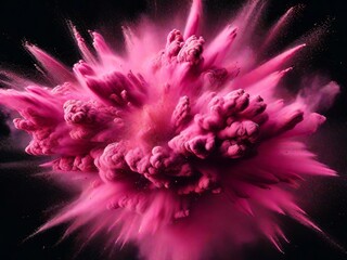 Pink particles explosion, Abstract art, Particle burst, Colorful explosion, Vibrant pink