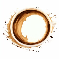 Coffee Cup Stain Isolated on White. Generative ai