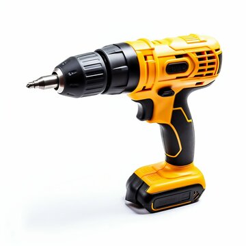 Power Drill Isolated on White. Generative ai