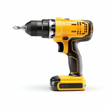 Power Drill Isolated on White. Generative ai