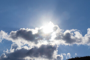 A dramatic sky and clouds on a beautiful clear day.