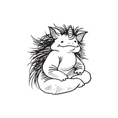 Handdrawn magic creature, Magic animal drawing