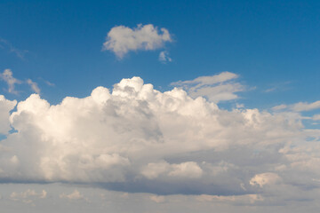 A dramatic sky and clouds on a beautiful clear day.