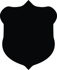 Police badge shape. Security, football patches isolated on white background. shield shape protection, black security and football badge