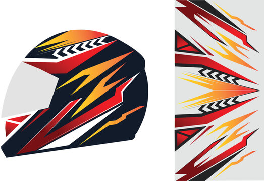 Sports racing helmet template vector design