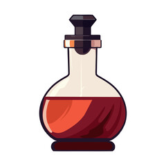 wine bottle drink, vector flat icon