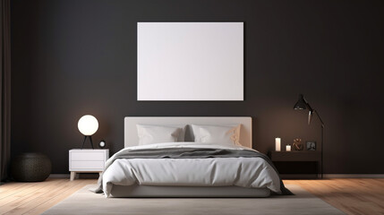 interior of bedroom with bed, luxury, interior design, dark
