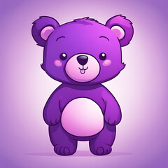 Obraz na płótnie Canvas Small cute cartoon smiling bear